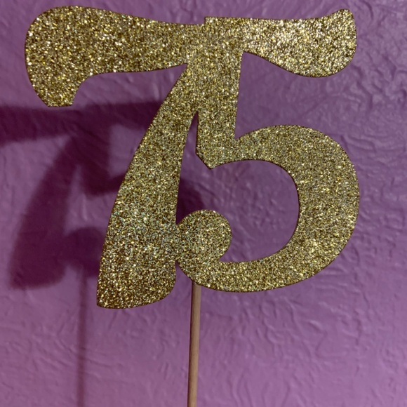 Number 75 Gold Centerpiece Sticks - 75th Birthday Party Decor - Picture 4 of 7